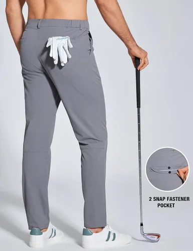 Miniatura 2 de ZUTY Pantalones de golf para hombre de 29 a 31 pulgadas, ligeros, rectos, elásticos, casuales, de secado rápido, transpirables, con 5 bolsillos