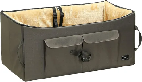 Miniatura 14 de Asiento elevador Petsfit para 2 perros pequeños o perro mediano de hasta 55 lbs, asiento grande de coche para perros con 2 bolsillos grandes