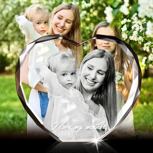 Miniatura 9 de Foto de cristal 3D – Regalos personalizados con tu propia foto para él/ella, mamá, papá, mujeres, hombres, imagen grabada con láser 3D, imagen