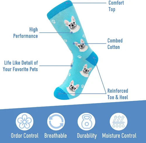 Miniatura 2 de Socks - Fun Unisex Crazy Pet Lover Novelty Funny Gifts for Dog Lovers Cute Pattern Casual Crew One Size Fits most