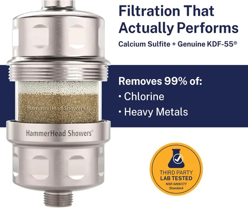 Miniatura 2 de HammerHead Showers® Cabezal de Filtro de Ducha de Metal Sólido – Filtro de Ducha KDF 55, Filtros de Ducha Universales de Alta Presión para Eliminar