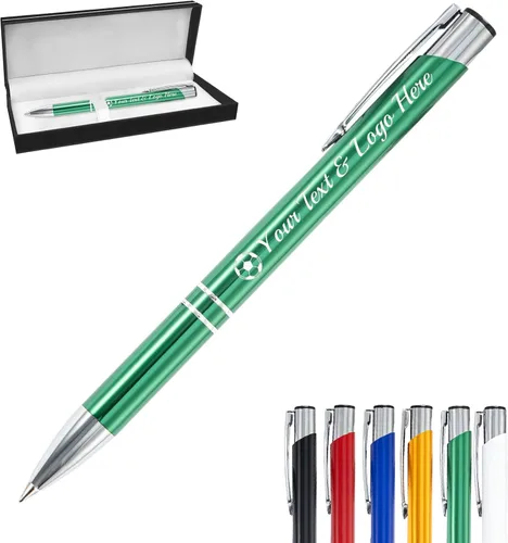 Miniatura 9 de Bolígrafo personalizado, 1 unidad, bolígrafo personalizado con logotipo de mensaje de nombre comercial grabado, tapa de clic de tinta negra, regalo