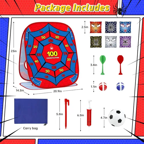 Miniatura 5 de Juego de lanzamiento de sacos de araña para niños: tablero de Cornhole 4 en 1, juguetes para interiores y exteriores, para niños y niñas de 3, 4, 5