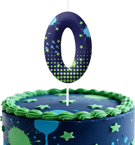 Miniatura 35 de Velas de cumpleaños con el número 0 de béisbol, decoración de pastel con temática de béisbol para niños y niñas, decoraciones de pasteles