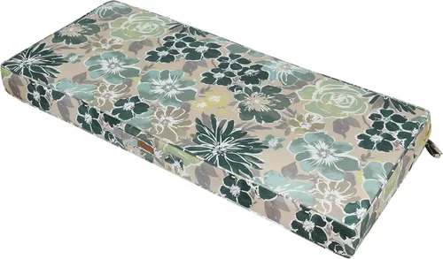 Miniatura 16 de Magpie Fabrics Cojín de banco para exteriores de 48 x 18 pulgadas, con asa y lazos para jardín, patio, porche, sofá, columpio (marrón)