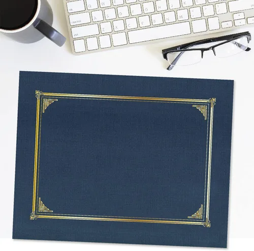 Miniatura 6 de Classic Linen - Fundas para certificadodocumento, 12.5 x 9.75 pulgadas, azul marino (paquete de 6)