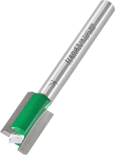 Trend CraftPro C019AX1/4TC C019AX1/4TC - Broca recta de dos flautas, vástago de 1/4 pulgadas, diámetro de corte de 15/32 pulgadas y longitud de