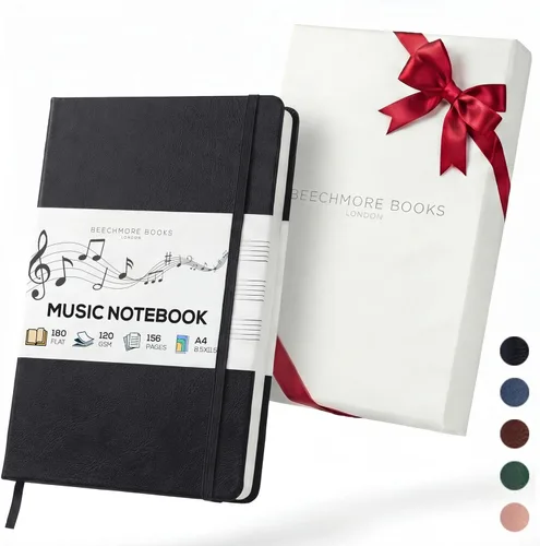 Miniatura 14 de Libro de notas en blanco para partituras de Beechmore Books – A4 8.5x11.5 para compositores, músicos y cantantes, 156 páginas gruesas de 120 g/m²