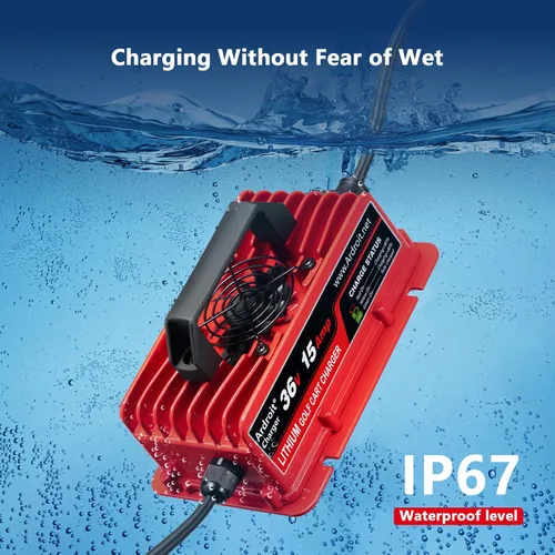 Miniatura 3 de Cargador de batería de litio de 36 V, carga rápida de 43.8 V 15 A para carrito de golf, impermeable IP67, cargador de litio de 36 voltios y 15