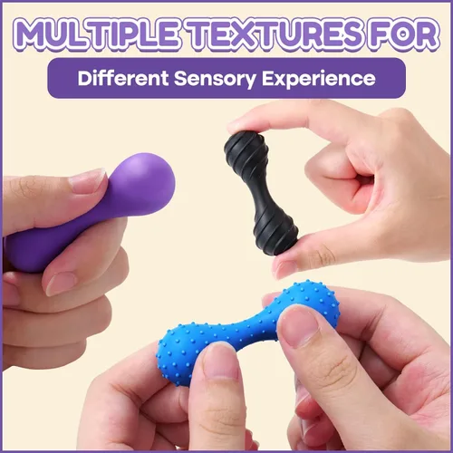 Miniatura 8 de Juguetes sensoriales para adultos con piedra: paquete de 6 juguetes sensoriales texturizados para niños con autismo, TDAH, calmantes, pequeño