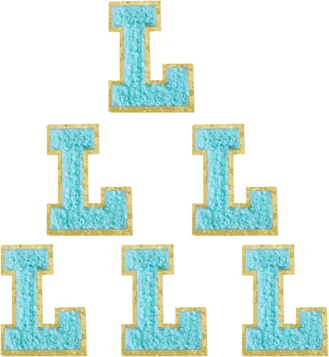 Miniatura 197 de 6 piezas de parches de letras de chenilla autoadhesivas, parches de letras preppy de 2 pulgadas para bolsos, ropa y sombreros, grandes pegatinas
