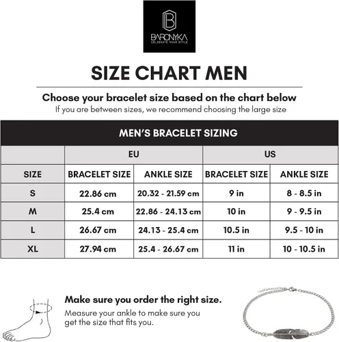 Miniatura 6 de Baronyka Men's Handcrafted Anklet, Wax Cord, Stainless Steel, Adjustable Length, Durable for Everyday Wear and Modern Look