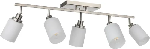 Miniatura 12 de TODOLUZ Luminarias de Riel de 2 Luces Aplique de Pared, Foco de Níquel Cepillado para Cocina Sala de Estar Comedor Pasillo, Base de Bombilla E26