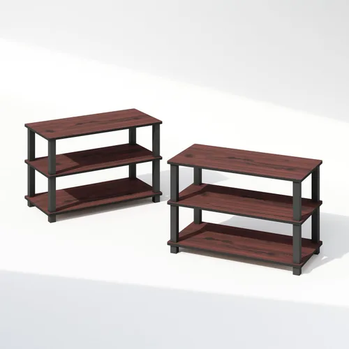 Miniatura 109 de Furinno Turn-N-Tube - Estantería de exhibición multiuso, de 4 niveles, con tubos clásicos, color nogal de Columbia y negro Columbia Nogal/Negro