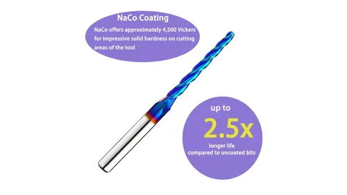 Miniatura 3 de 2 piezas de punta de bola de 1 grado cortador fresadora CNC fresadora espiral herramienta de fresado con revestimiento azul nano 1/8 diámetro