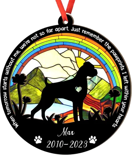 Miniatura 52 de Adorno personalizado para atrapasoles de sabueso afgano, adorno de Navidad de sabueso afgano, regalo para perro amante, sabueso afgano conmemorativo