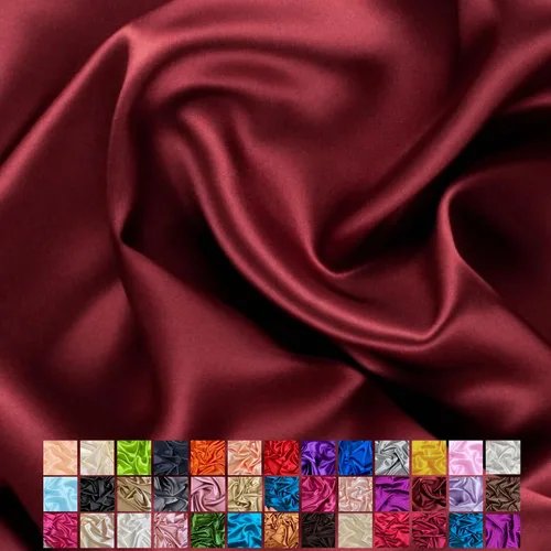 Miniatura 21 de Yard - Tela de satén sedosa elástica de alta calidad - Tela para vestidos y faldas - Suave como la seda, brillo metálico, ideal para bodas y diseño