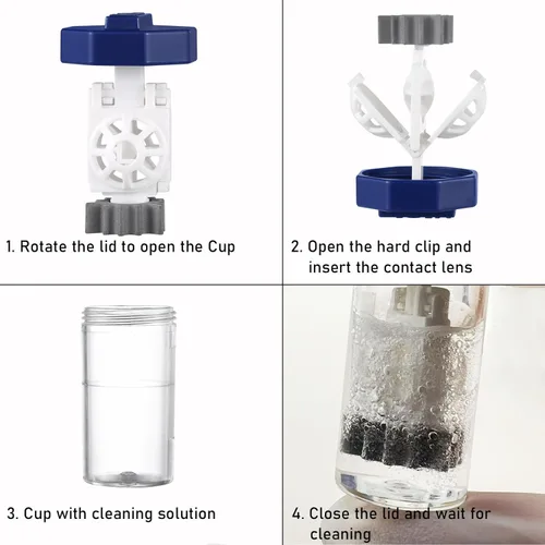 Miniatura 4 de MUQING Estuche limpiador de lentes de contacto con peróxido de hidrógeno, lavadora de lentes de contacto ocular, funda protectora universal
