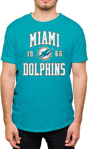 Hybrid Sports - NFL Established - Officially Licensed Adult Short Sleeve Fan Tee for Men and Women - Team Colors Miami Dolphins - Azul Tahití