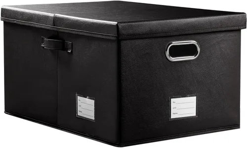 Miniatura 8 de PRANDOM - Cajas de almacenamiento grandes apilables con tapas (paquete de 5 unidades), contenedores organizadores de almacenamiento plegables