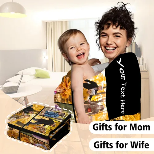 Miniatura 3 de Manta personalizada con fotos, texto, Manta Personalizada con imagen para adultos, niños, papá, mamá, abuelo, abuela, para cumpleaños, Navidad, San