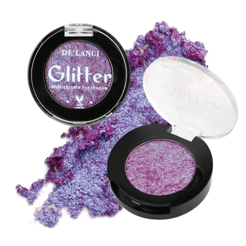 Miniatura 16 de Afflano Sombra de ojos única morado-dorado brillante, sombra de ojos multicolor cromo duo, sombra de ojos holográfica con purpurina, cambio