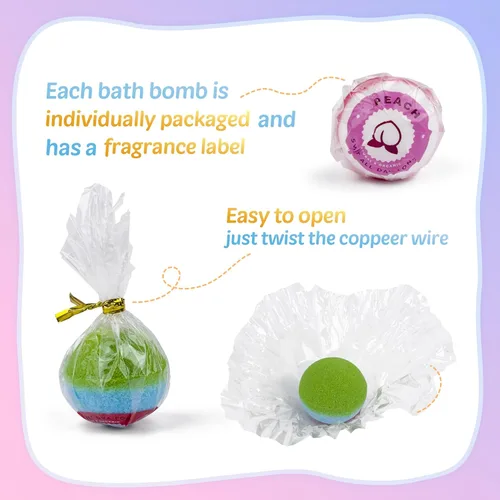 Miniatura 7 de Bombas de baño para niños, 12 piezas de bombas de baño con sorpresa de animales que brillan en la oscuridad, juego de bolas de baño de burbujas