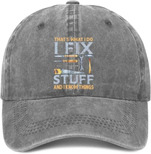 Miniatura 11 de I Fix Stuff and Know Things - Sombrero para hombre, That's What I Do Hat, I Fix Stuff Hat, I Fix Things and I Know Stuff Hat 1 (negro)