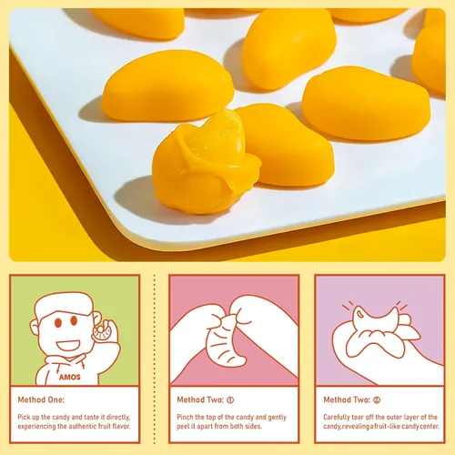 Miniatura 2 de AMOS Peelerz - Paquete variado de 4 gomitas pelables, 3.00 oz cada uno (total de 4.94 oz), mango, uva, plátano, melocotón, gomitas suaves de frutas
