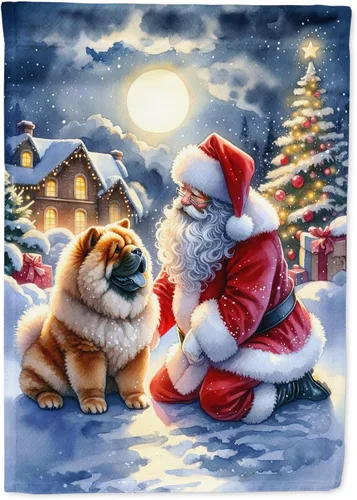 Miniatura 104 de Caroline's Treasures DAC4159CHF - Bandera de casa de Husky siberiano y Papá Noel para porche, grande, para colgar en la pared, poliéster