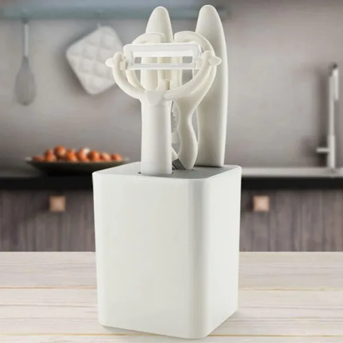 Miniatura 3 de Juego de cuchillos de cocina de acero inoxidable con cuchillas de bloque: para cortar carne, pelador de carne para rebanar, pelar frutas, verduras