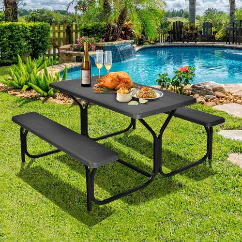 Miniatura 2 de Mesa de picnic al aire libre, negro