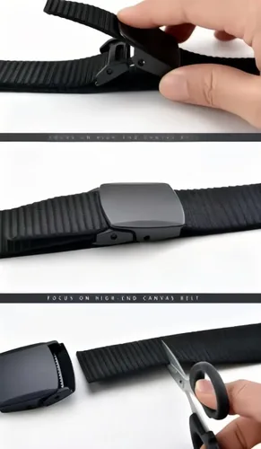 Miniatura 5 de Cinturón táctico para hombre, correa de nailon con hebilla de plástico de liberación rápida, cinturón de utilidad extra largo de 50 pulgadas