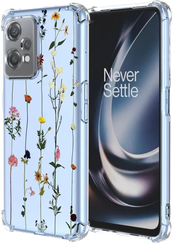 Funda para OnePlus Nord CE 2 Lite 5G Clear Flower Phone Case Soft TPU a prueba de golpes, antiarañazos, funda protectora para 1+Nord CE2 Lite 5G,