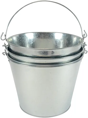 Cubo de cerveza galvanizado de 5 cuartos de galón 9x9x7 pulgadas (paquete de 3)