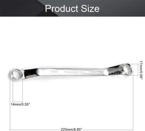 Miniatura 2 de Utoolmart Torx - Llave de caja, 0.551 in x 0.669 in métrica de 12 puntos de desplazamiento de doble extremo, herramienta de reparación de 8.858 in