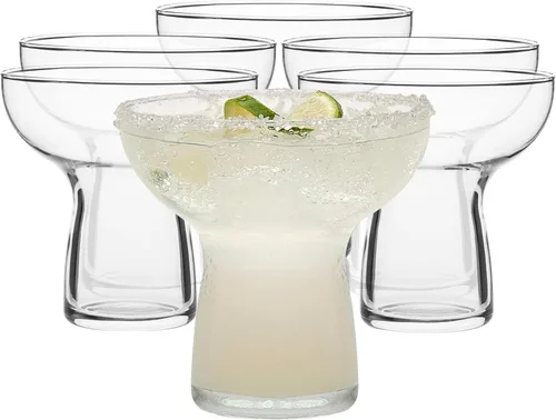 Miniatura 8 de Libbey Blue Ribbon - Juego de 6 vasos de Margarita sin tallo, de inspiración artesanal, elegantes vasos de margarita, cristalería mexicana ligera
