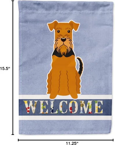 Miniatura 8 de Caroline's Treasures BB5622GF Airedale - Bandera de bienvenida para jardín, bandera decorativa para patio, exteriores, patio, parterres
