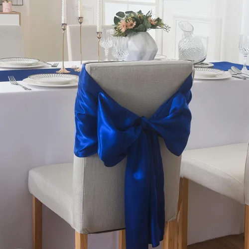 Miniatura 6 de Paquete de 12 caminos de mesa de satén, 12 x 108 pulgadas para fiestas, bodas, cumpleaños, banquetes, compromisos de graduación, Navidad, decoración