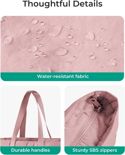 Miniatura 57 de BAGSMART Bolsa de mano para mujer con cremallera, bolsa de gimnasio con compartimentos, bolsa de trabajo para enfermera, baile, bolsa de yoga