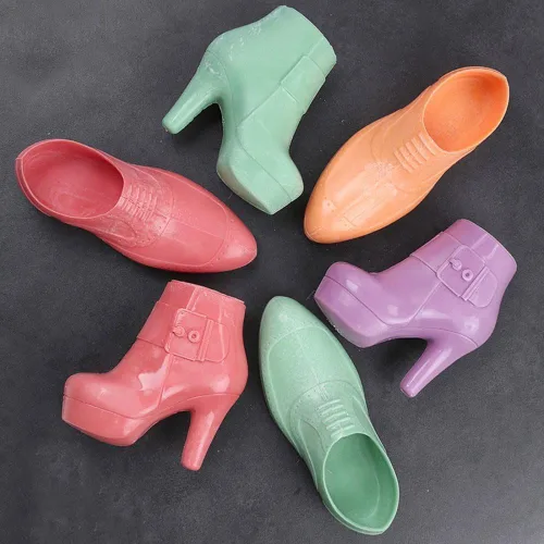 Miniatura 6 de Botas de tacón alto 3D para mujer, molde de chocolate, zapatos de aguja de cuero, molde de policarbonato de plástico para fondant, dulces