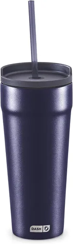 Miniatura 9 de DASH Vaso de 20 onzas con tapa a prueba de derrames y popote, vaso de café aislado al vacío de acero inoxidable, taza de viaje con recubrimiento