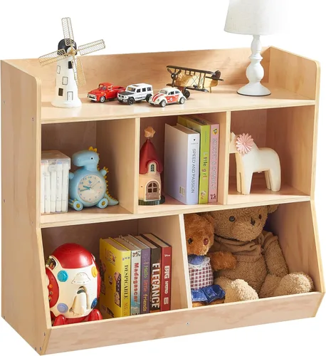 Miniatura 3 de Estante Montessori, organizador de almacenamiento de juguetes de madera contrachapada para libros, juguetes, estantería de 3 estantes, gabinete
