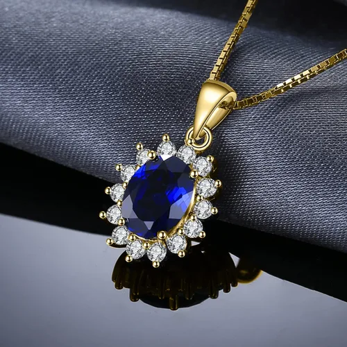 Miniatura 41 de JewelryPalace Princess Diana Kate Middleton Natural Amethyst Citrine Garnet Peridot Topaz Created Ruby Sapphire Simulated Emerald Pendant Necklace