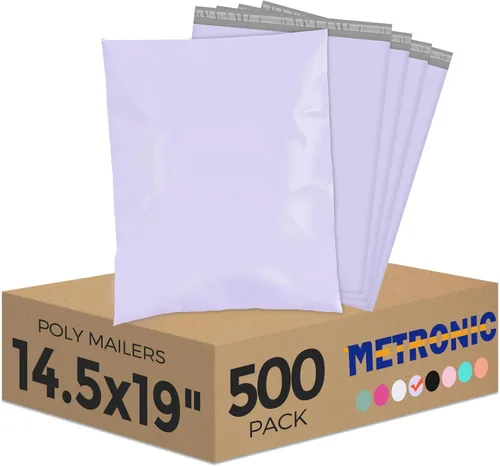 Miniatura 44 de Metronic Sobres de polietileno grandes de 24 x 24 pulgadas, 100 unidades, bolsas de envío adhesivas fuertes para ropa, sobres impermeables para Lila