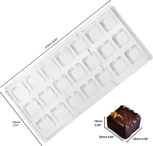 Miniatura 7 de Funshowcase Rosa, corazón, cúpula, diamante, forma ovalada molde de chocolate de plástico 6 piezas Set tamaño de mordida