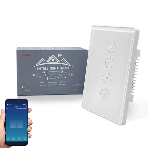 Miniatura 8 de Interruptor de pared táctil inteligente WiFi funciona con Alexa y Google Home requiere cable neutro, no requiere puerta de enlace. Conéctate a