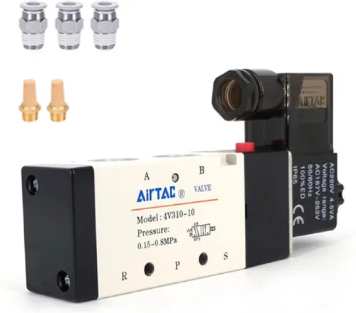 Miniatura 11 de Válvula solenoide AirTAC Airvexalon DC12V 4V410-15 1/2"PT neumática de aire, 2 posiciones, 5 vías, eléctrica de bobina simple operada por piloto