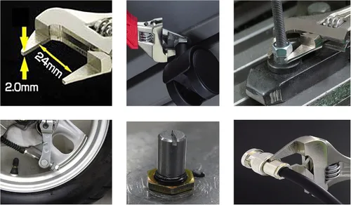 Miniatura 2 de Engineer TWM-08 - Llave ajustable de bolsillo compacta de 110 mm con mordazas ultra delgadas de 2 mm y cubierta de mango cómoda (TPR)