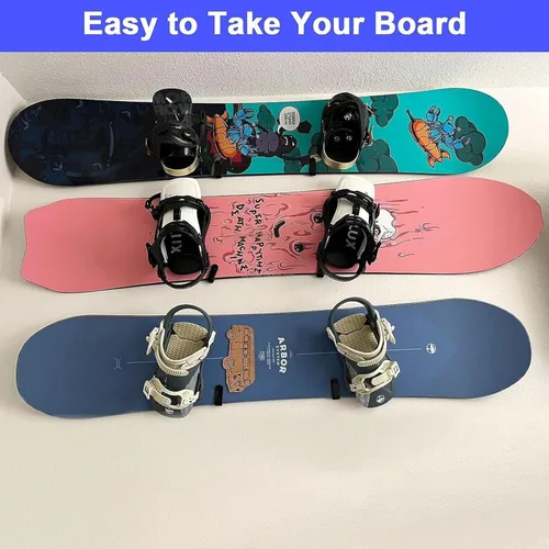 Miniatura 6 de Horizontal Snowboard Wall Mount Clips Snowboard Wall Rack Snowboard Mount Storage Snowboard Display Wall Mount for Room, Garage